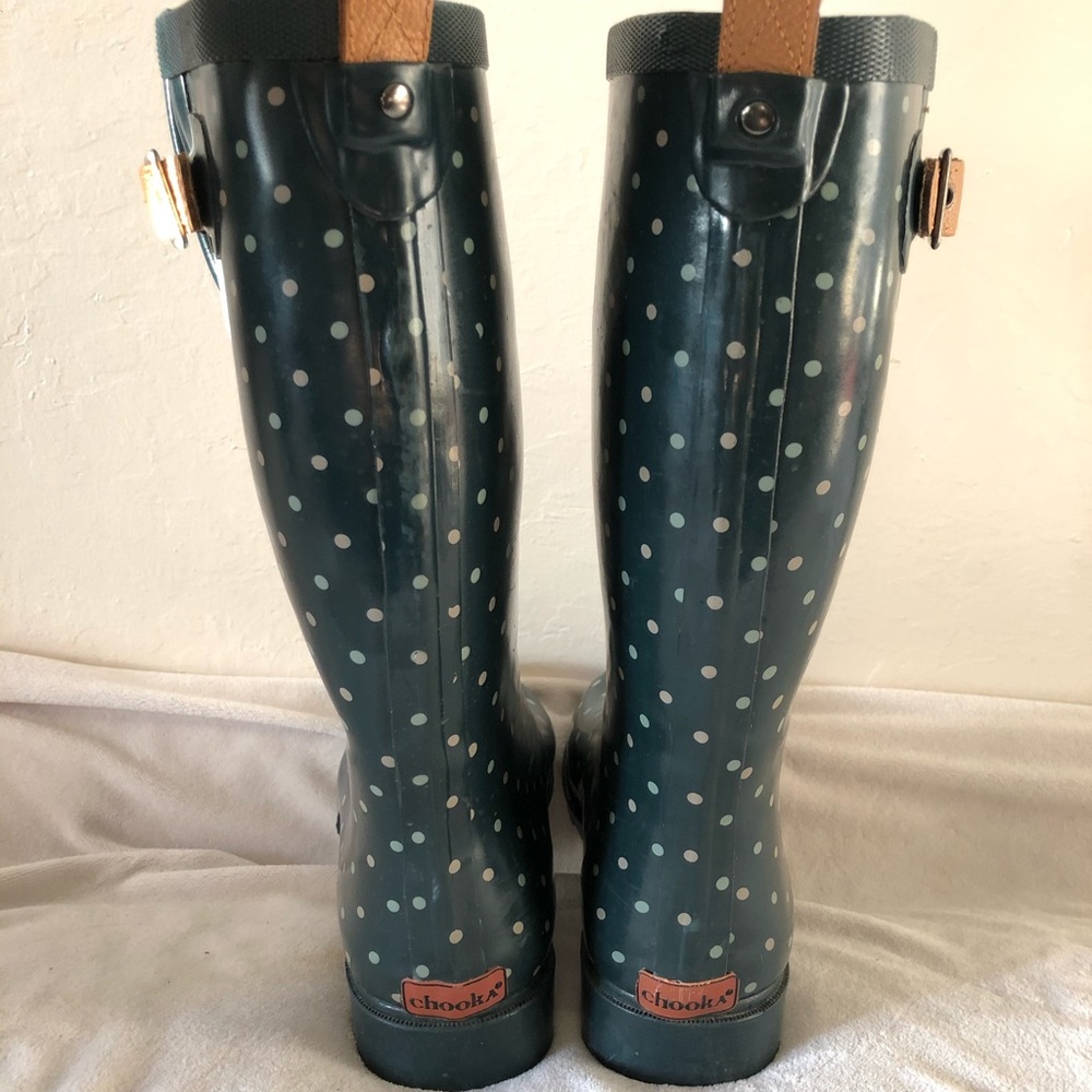 Chooka rain boot dark green/blue like new